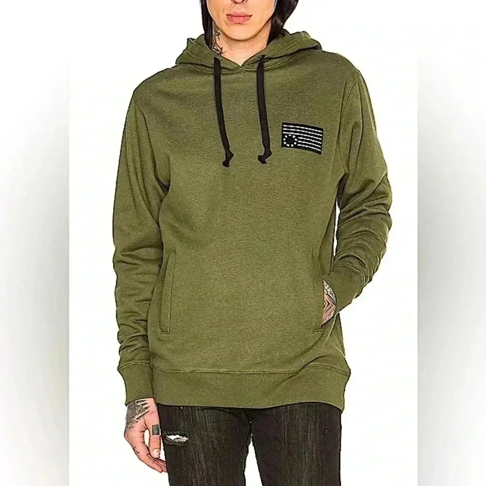 Black Scale Rebel Patch Hoodie Sweatshirt size XL